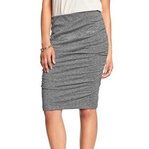 NWT Women's OLD NAVY Heather Gray High-Waisted Ruched Skirt- Size Large‎